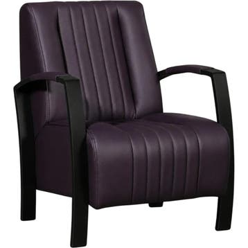 Paarse leren fauteuil, Ophalen of Verzenden, Nieuw, Leer