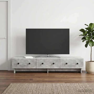 vidaXL TV-kast met lade Betongrijs 147 x 34,5 x 30 cm, Minder dan 50 cm, Verzenden, Nieuw, Minder dan 100 cm