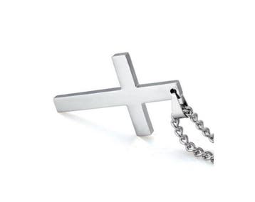 Ketting met kruis zwart, goud- of zilverkleurig, Sieraden, Tassen en Uiterlijk, Verzenden, Zwart, Nieuw, Overige materialen