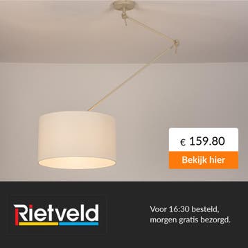 Rietveld-Hanglampen-Wit, Beige, Zand-Stof, Metaal, Verzenden, Nieuw