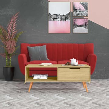 vidaXL Salontafel 100x49,5x43 cm bewerkt hout sonoma, Huis en Inrichting, Tafels | Salontafels, Minder dan 50 cm, 100 tot 150 cm