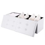Opvouwbare Zitbank met opbergruimte en deksel - 115cm - Wit, Verzenden