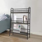 Zwarte 3-Laags LP Platenkast met Roosters – 100 cm Hoog, Verzenden, Nieuw