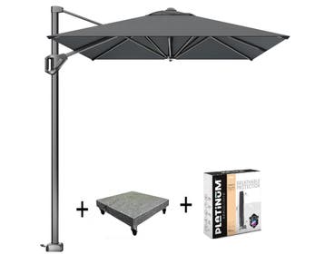 Voyager T1 zweefparasol 300x200 cm antraciet met 90KG voet, Tuin en Terras, Parasols, Ophalen of Verzenden, Nieuw