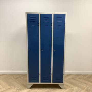 Garderobe/lockerkast 3 deurs, met hang en leg (hxbxd), Ophalen of Verzenden, Gebruikt