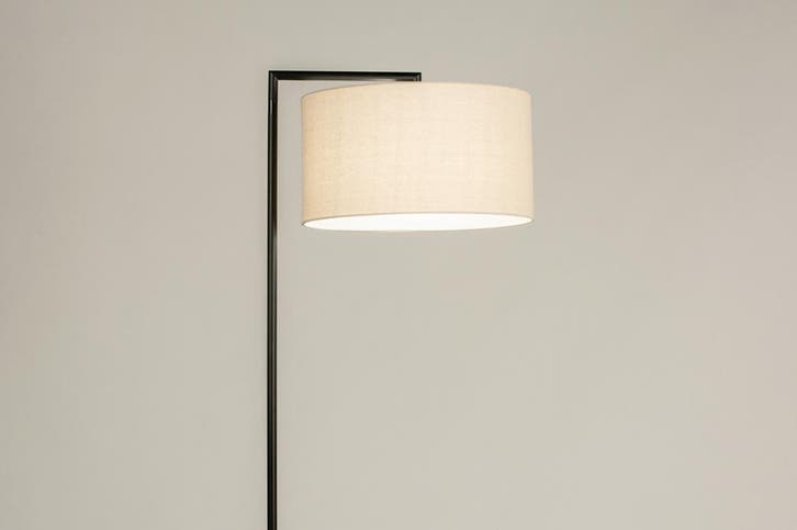 Rietveld Vloerlampen - Zwart, Beige - Stof, Metaal, Huis en Inrichting, Lampen | Vloerlampen, Verzenden