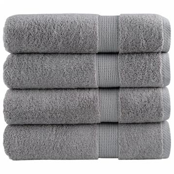vidaXL Badhanddoeken SOLUND 4 st 600 g/m² 70x140 cm grijs, Verzenden, Nieuw, Grijs
