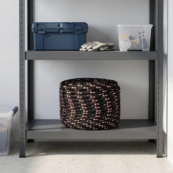 vidaXL Multifunctioneel gebruikstouw 6 mm 25 m Zwart en Rood, Verzenden, Nieuw