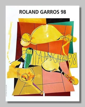 Hervé Télémaque - Originalplakat - Roland Garros 1998, Antiek en Kunst