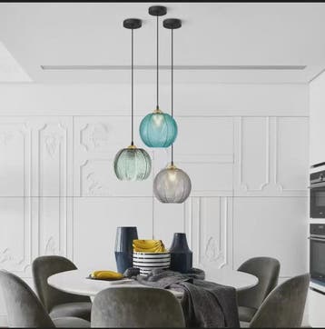 Nordic Vintage Glazen Hanglamp E27 - Verstelbaar - Stijlvol, Verzenden, Nieuw