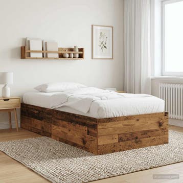 vidaXL Vloerbedframe Oud hout 80 x 200 cm Bewerkt hout, Verzenden, Nieuw, Bruin, Hout