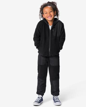 HEMA Kinderjoggingbroek regular fit fleece zwart, Verzenden, Nieuw