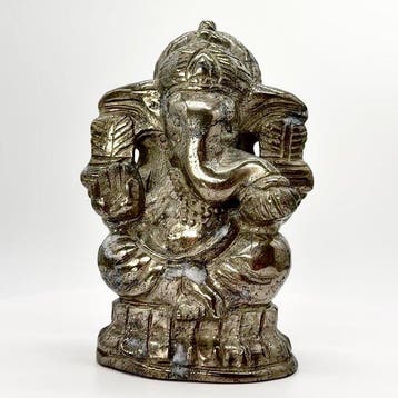 XXL - Ganesh en Pyrite x Quartz- premium Gravure - Hoogte: