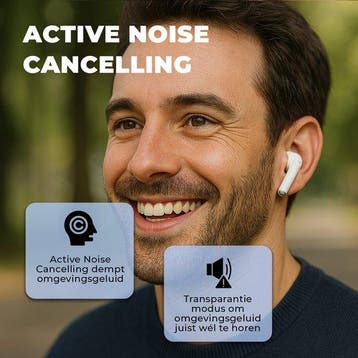 2dekans | Denver Draadloze Oortjes Bluetooth - ANC (Active, Ophalen of Verzenden, Zo goed als nieuw