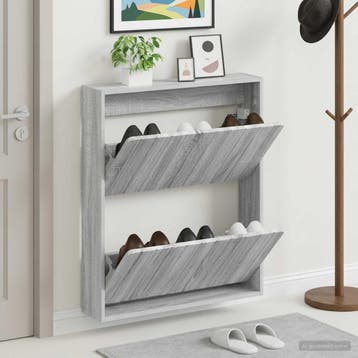 vidaXL Wandgemonteerde Schoenkast ZWOLLE 71 x 17 x 86 cm, Verzenden, Nieuw