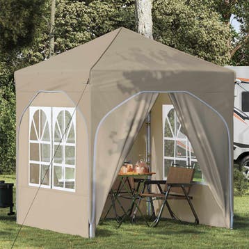 vidaXL Pop-up partytent 192 x 192 x 245 cm Crèmekleurig, Tuin en Terras, Verzenden, Nieuw, Partytent