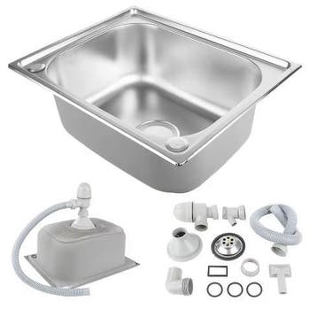 Compacte RVS Spoelbak voor Keuken, Garage en Tuin, Huis en Inrichting, Verzenden, Nieuw