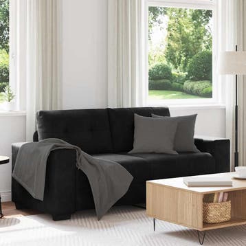 vidaXL Loveseat bank 180x77x82 cm fluweel zwart, Verzenden, Nieuw, Stof