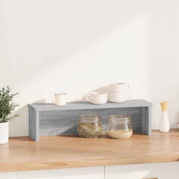 vidaXL Keukenrek stapelbaar 60x15x16cm bewerkt hout grijs, Verzenden, Nieuw