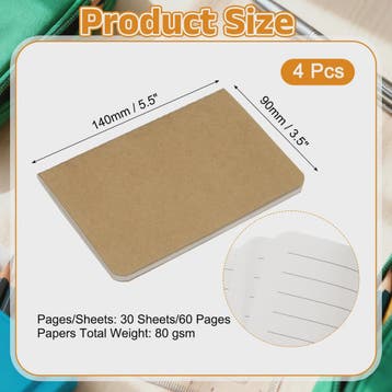 Set van 4/6 Mini A6 Notitieboekjes - Kraft Paper, Gelinieerd, Verzenden, Nieuw in verpakking