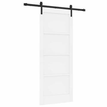 vidaXL Schuifdeur 83 x 202 cm Bewerkt hout Wit, Verzenden, Nieuw
