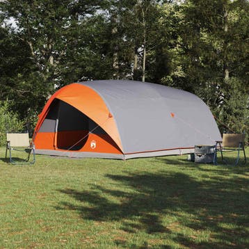 vidaXL Tunnel tent 10-persoons Waterdicht Grijs en Oranje, Verzenden, Nieuw, Tot en met 2