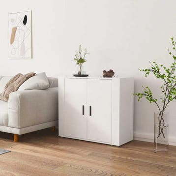 vidaXL Dressoir 80x33x70 cm bewerkt hout wit, Huis en Inrichting, Kasten | Dressoirs, Verzenden, Nieuw, 50 tot 100 cm, 25 tot 50 cm
