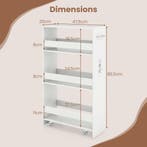 LIVSK Mobiele Keukenkar - Oplaadstation - 4-laags Opbergkar, Verzenden, Nieuw