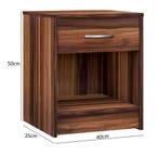 Nachtkastje Hamburg Wenge look 50x40x35cm (Slaapkamer), Verzenden, Nieuw
