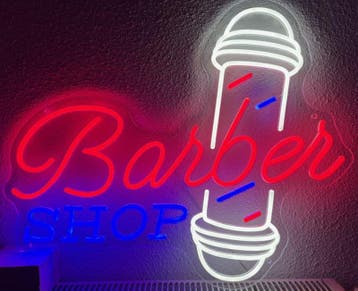 Kapper barber NEON sign bord led lichtbord verlichting lamp, Verzenden, Nieuw