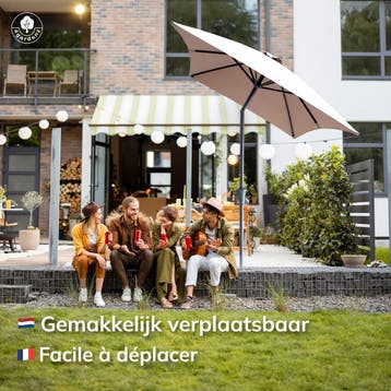 Aluminium Balkonparasol 4gardenz Taupe 150x250 cm, Tuin en Terras, Nieuw, 2 tot 3 meter, Stokparasol, Kantelbaar