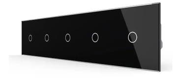 Livolo Glazen Touch Dimmer Schakelaar | 5-voudig | Zwart |, Ophalen of Verzenden, Nieuw, Schakelaar