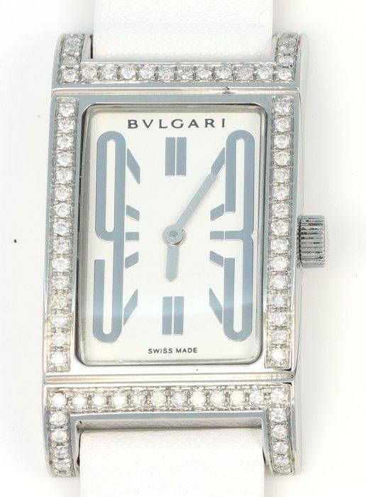 Bvlgari - Rettangolo Diamonds - Zonder minimumprijs - RT39S, Sieraden, Tassen en Uiterlijk, Horloges | Heren