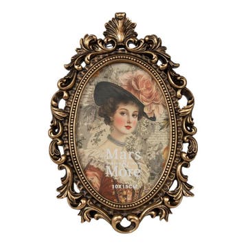 Fotolijst ovaal schelp hars goud 15x2,4x22,7cm, Verzenden, Nieuw