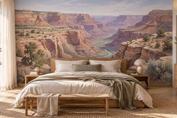 Canyon fotobehang – rotsen en rivier behang op maat, Verzenden, Fotobehang