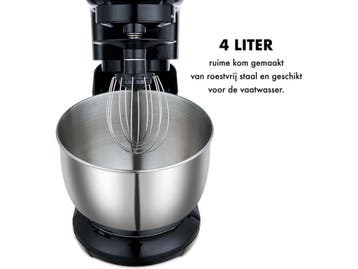 MOA SM1203NB - Keukenmachine - 1000 Watt 4 liter - Zwart, Witgoed en Apparatuur, Verzenden, Nieuw