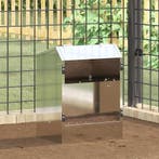 vidaXL Konijnenvoer Zilver 64,5 x 25,5 x 45,5 cm, Dieren en Toebehoren, Verzenden, Nieuw