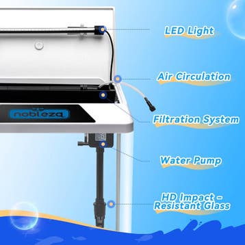 Aquarium Kit - 38.5x24x39 cm - 30L - Wit - Nobleza, Dieren en Toebehoren, Vissen | Aquaria en Toebehoren, Verzenden, Zo goed als nieuw