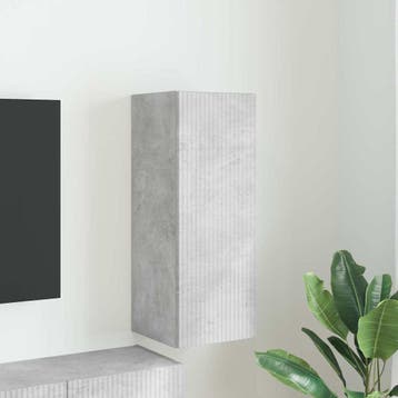 vidaXL TV Wandkast 30 x 31 x 80 cm Beton Bewerkt hout, Huis en Inrichting, Kasten | Televisiemeubels, Minder dan 50 cm, Verzenden