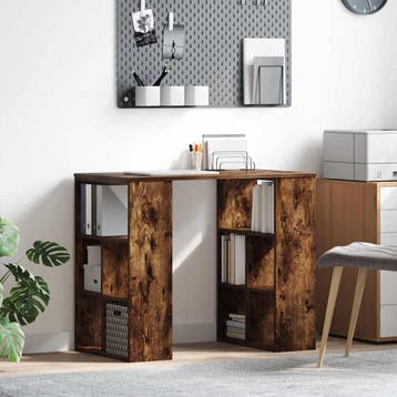 vidaXL Bureau Gerookt eiken Bewerkt hout 90 x 50 x 75 cm, Huis en Inrichting, Verzenden, Nieuw