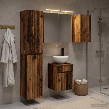 vidaXL Badkamerkastenset 5 st Oud hout Bewerkt hout, Verzenden, Nieuw
