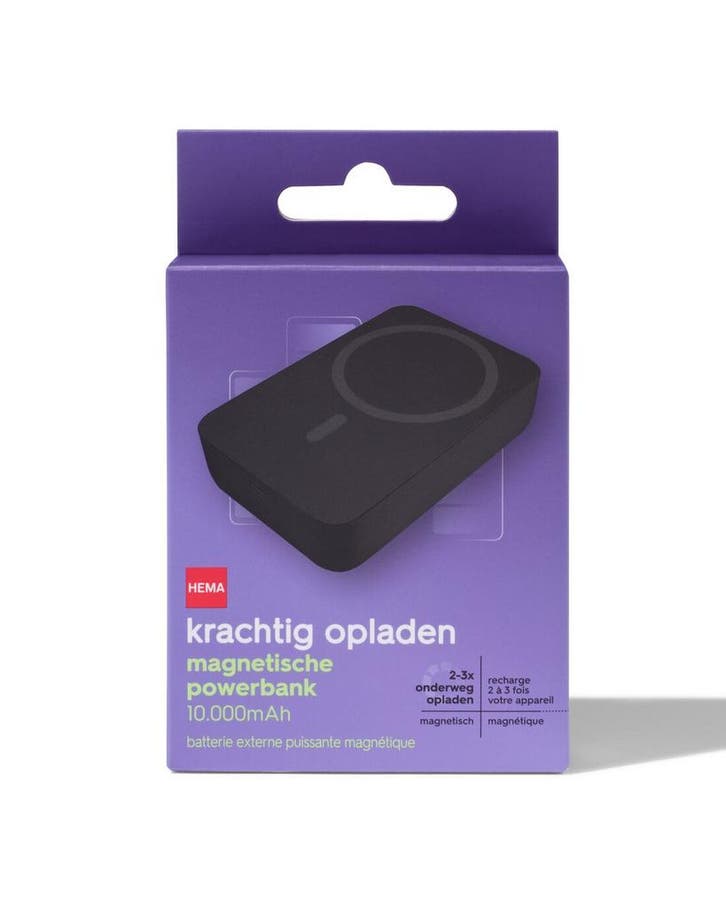 HEMA Magnetische powerbank 10.000mAh, Computers en Software, Overige Computers en Software, Nieuw, Verzenden