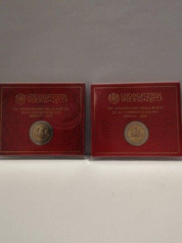 Vaticaan. 2 Euro 2024 Guglielmo Marconi + San Tommaso