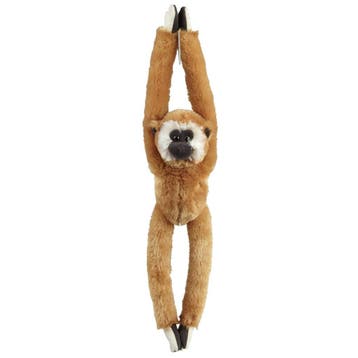 Gibbon aapje knuffel - pluche - hangend - bruin - 65 cm, Verzenden, Nieuw