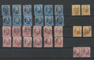 Nederland 1864 - Koning Willem III - Partijtje NVPH 4/6, Gestempeld