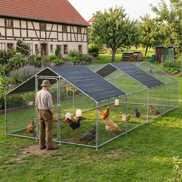 Kippenren Wels buitenren 3x8x2 m donkergroen pro.tec, Dieren en Toebehoren, Verzenden, Nieuw