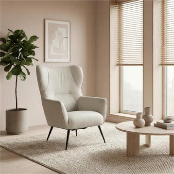 Leren fauteuil Flair - Toledo Perle (lichtgrijs), Eigentijds, Modern, Retro, Romantisch, Nieuw, Ophalen of Verzenden, 75 tot 100 cm
