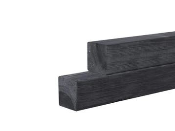 Vuren Paal 14 x 14 cm (140 x 140 mm) Geschaafd Zwart, Nieuw