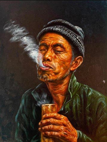 Nguyn V.L (1993) - Pause café 80 60 cm - No Reserve