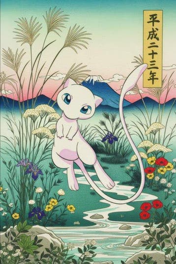 Henshin (Marco Celante) - Mew | Ukiyo-e Spirit Pokémon, Spelcomputers en Games, Nieuw